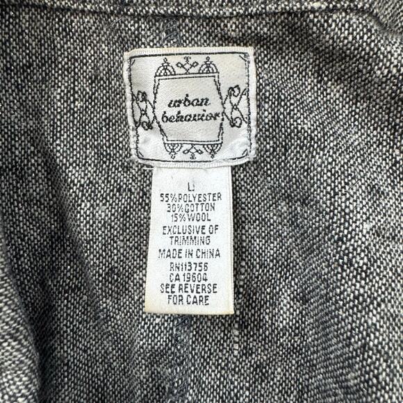 Vintage y2K Urban Behavior Gray Suit Vest Size L cotton Wool - Picture 5 of 7
